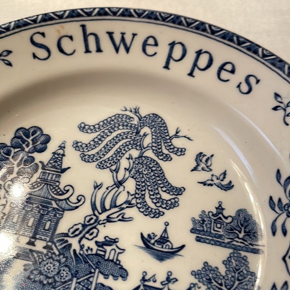 Enoch Wedgwood Tunstall England Schweppes blue Pagoda small bowl dish 4.75” - Picture 2 of 8